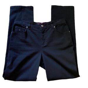 Gloria Vanderbilt Black Denim Straight Leg High Waisted Stretch Jeans 8 NWOT